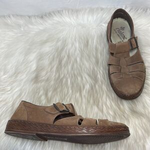 Rieker Antistress Brown Suede Closed Toe Sandals Sz 45/Men's 11 Women's 12